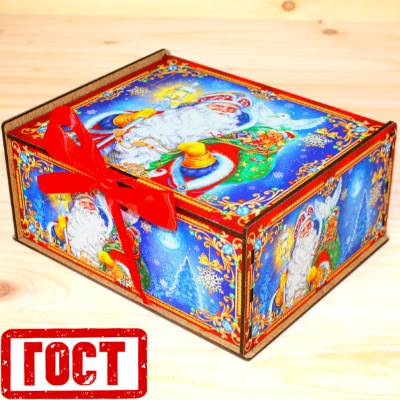 Детский новогодний подарок по ГОСТу в упаковке из дерева 2026 в Бронницах